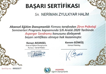 Asperger Sendromu Sertifikası