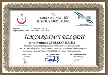 İlk Yardımcı Sertifikası