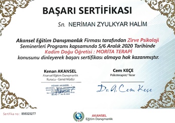 Morita Terapi Sertifikası