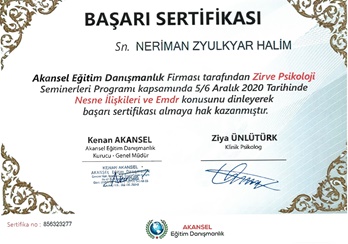 Nesne İlişkileri ve Emdr Sertifikası