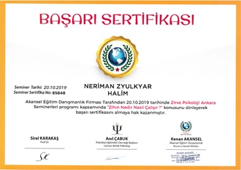Zihin Nedir Nasıl Çalışır Sertifikası